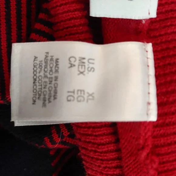 Villager by Liz Claiborne Cotton Argyle Pullover Sweater in wine/black - Picture 7 of 8